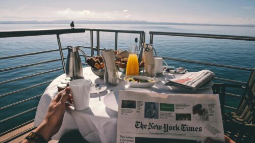 Breakfast by the Lake Morning View Desktop Wallpaper