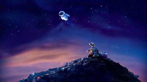 Wall-E Among the Stars Romantic Cinematic 4K Desktop Wallpaper