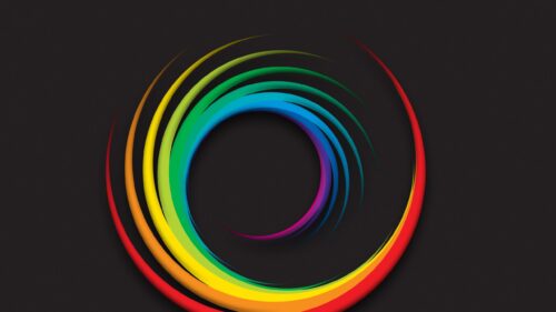 Abstract Colorful Spiral Rainbow Swirl on Dark Background 4K PC Wallpaper