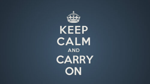 Keep Calm and Carry On Motivational Minimalist Dark Blue Desktop Wallpaper