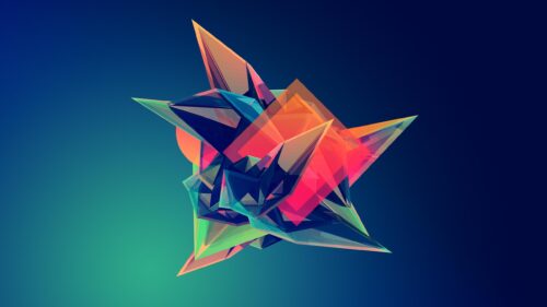 Abstract Geometric Crystal 3D Shape Colorful PC Wallpaper