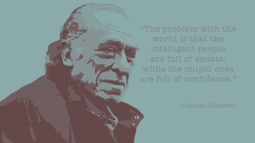 Charles Bukowski Minimalist Quote Illustration Desktop Wallpaper
