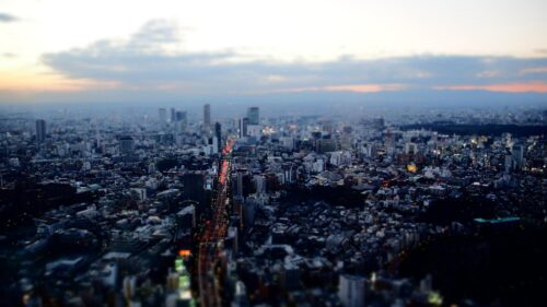 Breathtaking Aerial View of Tokyo Cityscape at Twilight PC Wallpaper