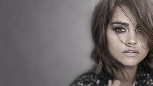 Stunning Portrait of Jenna Coleman Close Up Desktop Wallpaper
