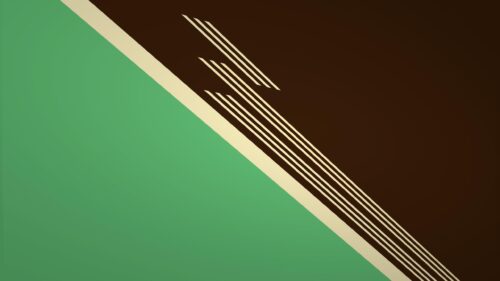 Minimalist Green and Brown Geometric Abstract Lines Desktop Wallpaper