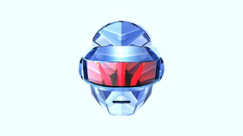 Minimalist Low Poly Daft Punk Helmet Futuristic 4K Wallpaper