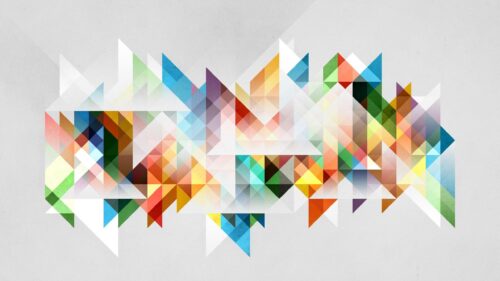 Abstract Colorful Geometric Triangles Modern Art Desktop Wallpaper
