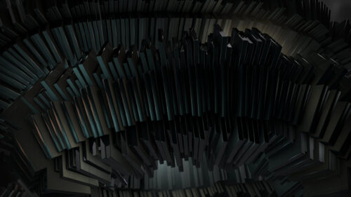 Dark Abstract Geometric 3D Structures PC Wallpaper