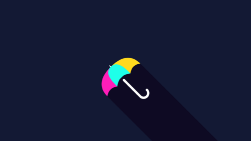 Minimalist Colorful Umbrella Vector Art PC Wallpaper