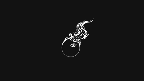 Minimalist Eye with White Abstract Flames Dark Aesthetic 4K Wallpaper