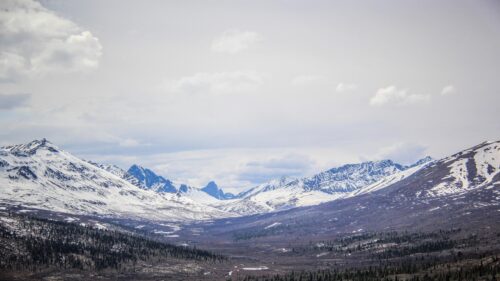 Majestic Snowy Mountain Range Landscape Desktop Wallpaper