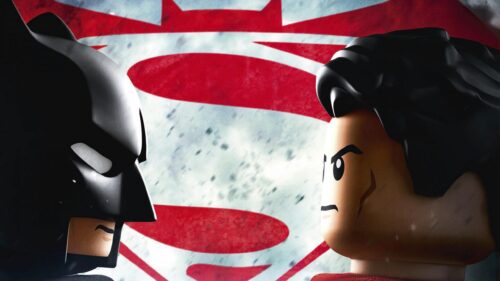 Lego Batman vs Superman Hero Face Off Desktop Wallpaper