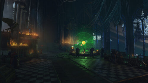 Warhammer 40k Space Marine Command Deck Holographic Map PC Wallpaper