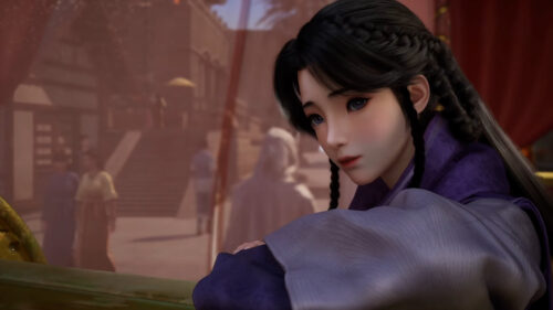 Beautiful Anime Girl in Traditional Chinese Attire PC Wallpaper