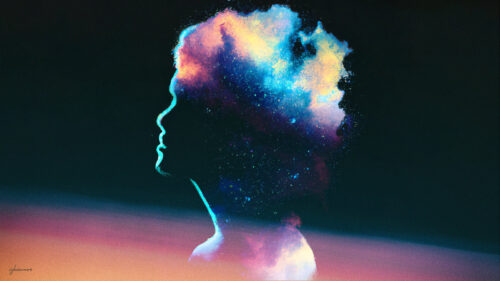 Cosmic Silhouette Abstract Human Head Galaxy Art 4K Wallpaper