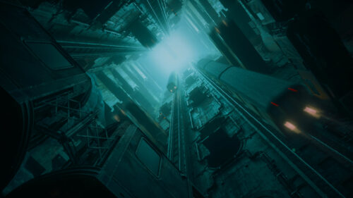Futuristic Dystopian Subway Tunnel Underground Cityscape 4K Wallpaper