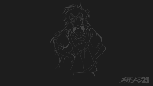 Minimalist Megazone 23 Eve Anime Character Dark Aesthetic PC Wallpaper