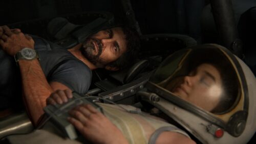 Joel and Ellie from The Last of Us Space Dream Scene Desktop Wallpaper