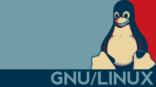 Minimalist GNU Linux Tux Penguin Retro Style 4K Desktop Wallpaper