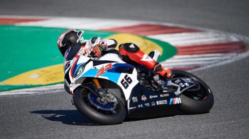 BMW S1000RR Superbike Racing on Track 4K Wallpaper