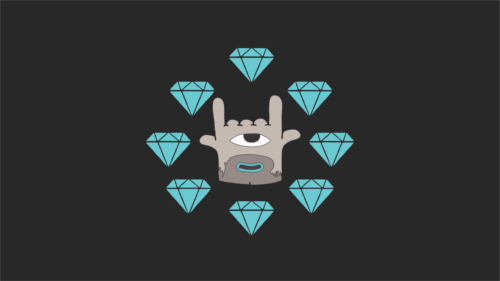 Minimalist Cyclops Hand Sign with Diamonds Dark Aesthetic PC Wallpaper