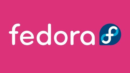 Minimalist Fedora Linux Logo Pink Background 4K PC Wallpaper