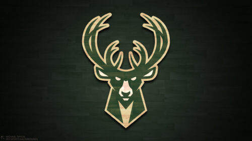 Milwaukee Bucks Wooden Logo Minimalist 4K PC Wallpaper