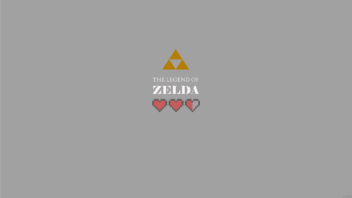 Minimalist The Legend of Zelda Triforce and Heart Container PC Wallpaper
