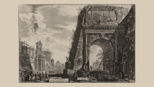 Vintage Roman Architecture Arch of Titus Etching PC Wallpaper
