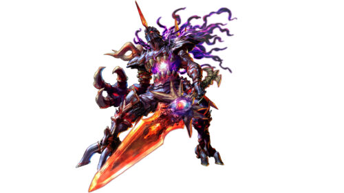 Epic Fantasy Dark Knight Warrior with Glowing Flaming Sword 4K Wallpaper