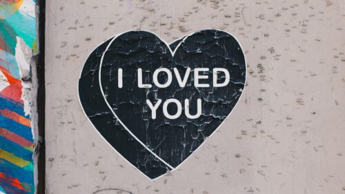 I Loved You Heart Shape Street Art Aesthetic PC Wallpaper