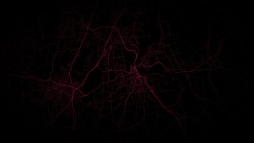 Minimalist Dark Red Abstract City Map Aesthetic PC Wallpaper