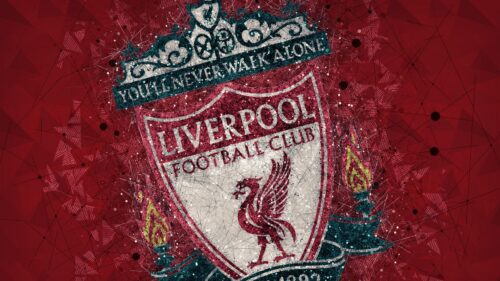 Liverpool FC Abstract Red Artistic Crest 4K Desktop Wallpaper