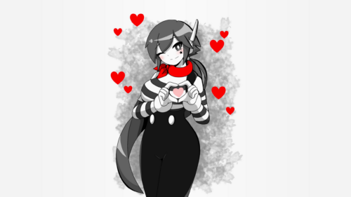 Cute Anime Mime Girl Making Heart Shape 4K PC Wallpaper