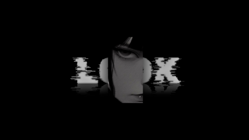 Minimalist Glitch Anime Girl Dark Aesthetic 4K PC Wallpaper