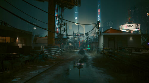 Cyberpunk 2077 Night City Dark Alleyway 4K PC Wallpaper