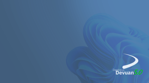 Minimalist Devuan 5.0 Daedalus Abstract Blue Waves 4K Wallpaper