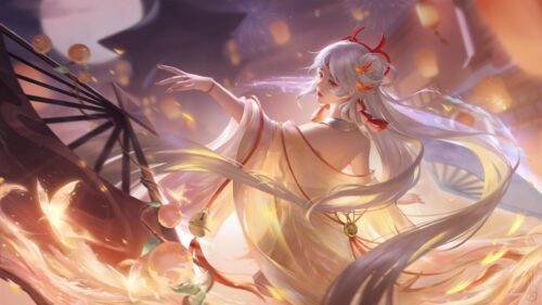 Beautiful Anime Girl in Traditional Festive Kimono Digital Art 4K Wallpaper