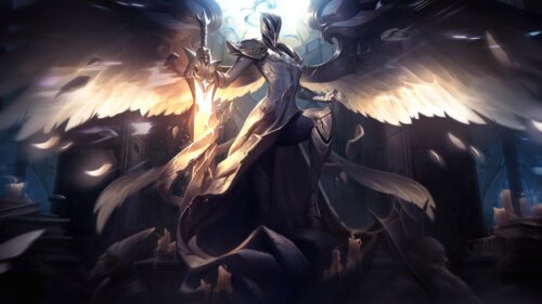 Epic Angelic Knight with Glowing Sword Fantasy Art 4K Wallpaper