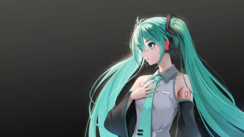 Hatsune Miku Teal Hair Anime Girl Digital Art 4K PC Wallpaper