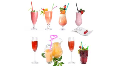 Assorted Tropical Fruit Cocktails and Refreshing Smoothies PC Wallpaper