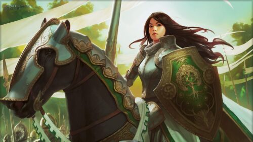 Stunning Fantasy Female Knight on Horseback 4K PC Wallpaper