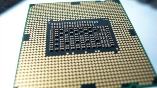 Macro View of Computer CPU Processor Chip Desktop Wallpaper