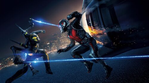 Ant-Man vs Yellowjacket Epic Battle Marvel Movie Desktop Wallpaper