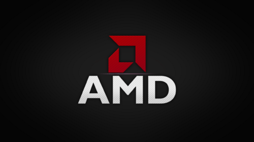 Minimalist AMD Logo Carbon Fiber Texture 4K PC Wallpaper