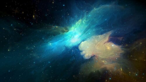 Breathtaking Blue and Gold Deep Space Nebula 4K PC Wallpaper