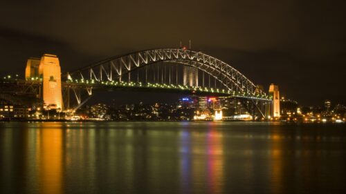 Sydney Harbour Bridge at Night Cityscape PC Wallpaper