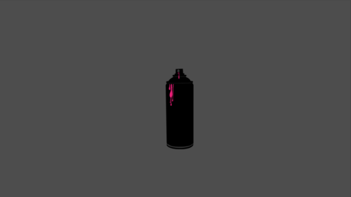 Minimalist Black Spray Paint Can with Pink Drip Desktop Wallpaper
