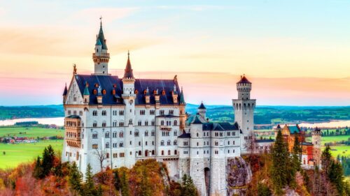 Breathtaking Neuschwanstein Castle at Sunset High Quality 4K PC Wallpaper