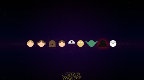 Minimalist Star Wars Characters Icons Lineup 4K PC Wallpaper